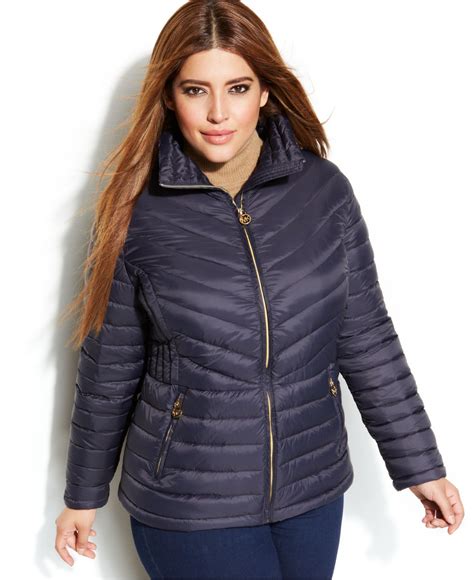 michael michael kors plus plus long packable puffer coat|michael kors navy puffer coat.